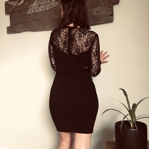 Dynamite black long sleeve lazy bodycon dress - Picture 2 of 5